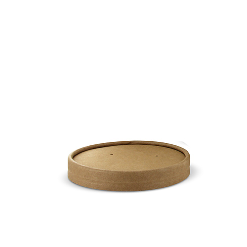 20 x 25 Deckel für Suppenbecher, Pappe rund Ø 9,8 cm · 1,6 cm braun