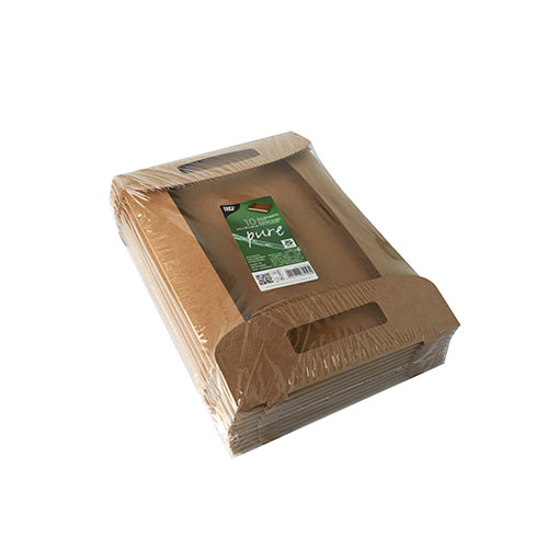 10 x 10 Tragetabletts, Pappe "pure" 4,5 cm x 35 cm x 24 cm braun "100% Fair"