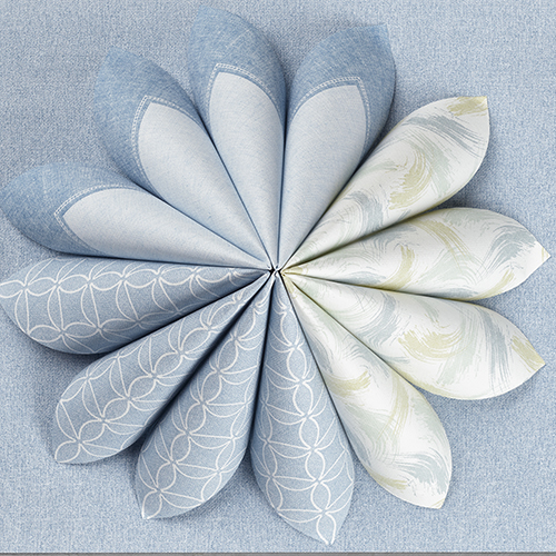 5 x 50 Servietten "ROYAL Collection" 1/4-Falz 40 cm x 40 cm arktikblau "Linum"