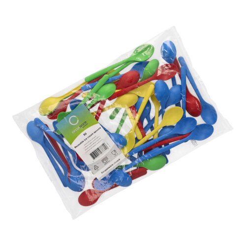 20 x 50 Mehrweg-Eislöffel Bio-PP 13 cm farbig sortiert extra stabil