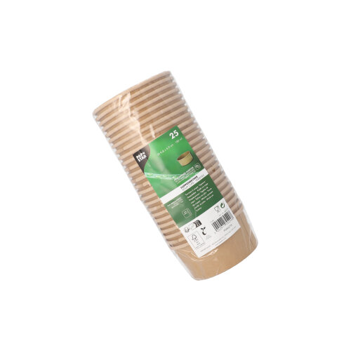 20 x 25 Suppenbecher, Pappe rund 180 ml Ø 9,8 cm · 4,9 cm braun "100% Fair"