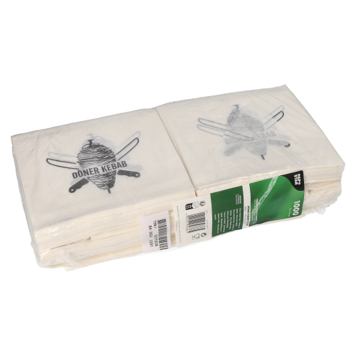 1 x 1000 Döner-Kebab-Tüten, Pergament-Ersatz 16 cm x 16 cm weiss fettdicht