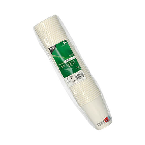 20 x 50 Trinkbecher, Pappe 0,2 l Ø 8 cm · 9,2 cm weiss