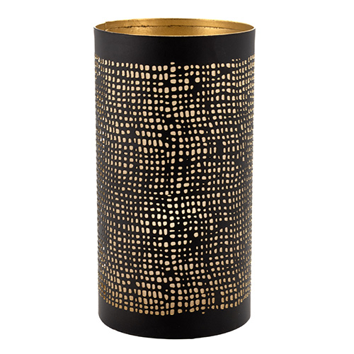 6 x 4 Kerzenhalter Ø 8 cm · 15 cm schwarz/gold "Ibiza"