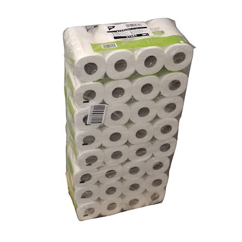 8 x 8 Rollen Toilettenpapier, 2-lagiges Tissue Ø 11 cm · 12 cm x 9,3 cm weiss 250 Blatt
