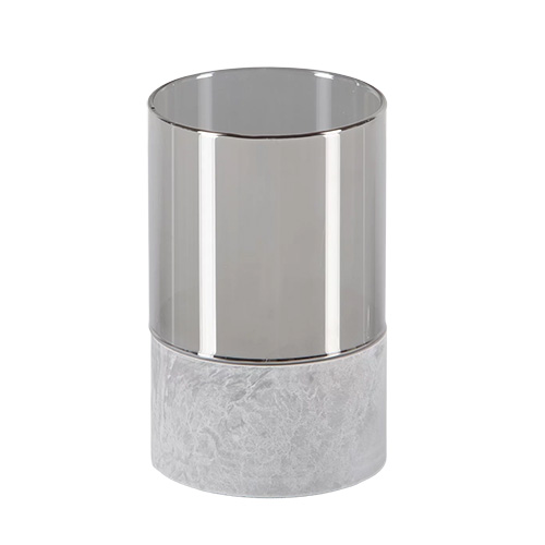6 x LED-Kerze Ø 8 cm · 12,5 cm grau "Gracia" mittel