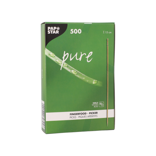 12 x 500 Fingerfood - Picker "pure",  FSC®-Holz 15 cm gedrechselt