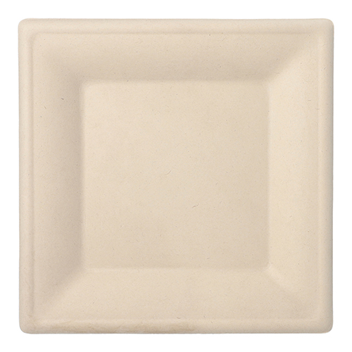 8 x 50 Teller, Zuckerrohr "pure" eckig 26 cm x 26 cm natur