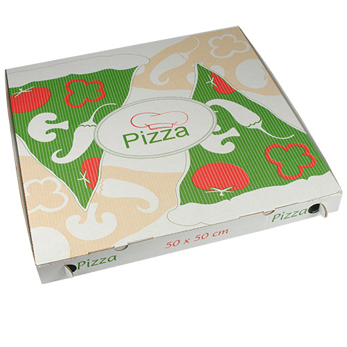 1 x 50 Pizzakartons, Cellulose "pure" eckig 50 cm x 50 cm x 5 cm
