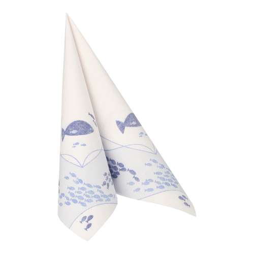 5 x 50 Servietten "ROYAL Collection" 1/4-Falz 40 cm x 40 cm "Fish"