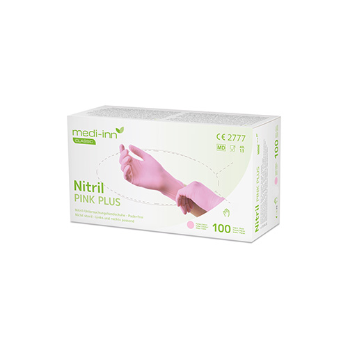 10 x 100 "Medi-Inn Classic" Handschuhe, Nitril puderfrei pink "Nitril Pink Plus" Größe: XS