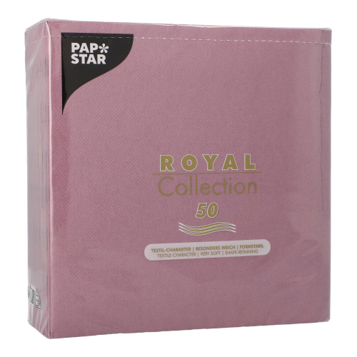 5 x 50 Servietten "ROYAL Collection" 1/4-Falz 40 cm x 40 cm plum