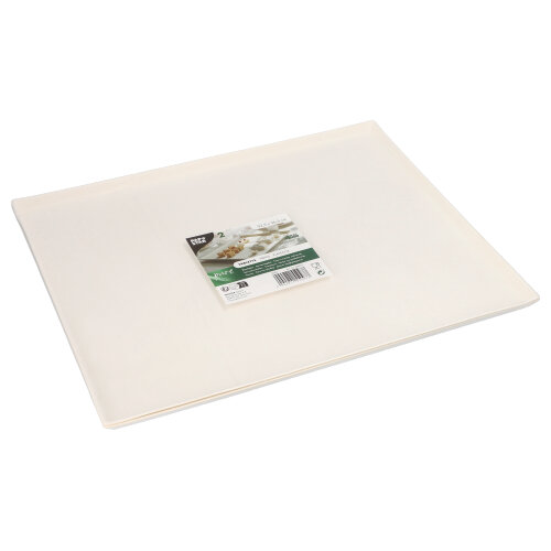 25 x 2 Servierplatten, Zuckerrohr "pure" eckig 32,5 cm x 26,5 cm x 1 cm weiss "Cella"