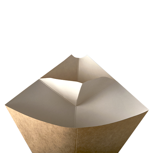 10 x 50 Pommes-Frites-Spitztüten mit Dip-Ecke, Pappe "pure" 19,5 cm x 16,5 cm braun/weiss Füllinhalt