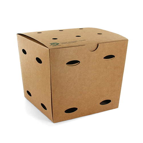 5 x 50 Pommes-Frites-Boxen, Pappe "pure" 14 cm x 14,5 cm x 14,5 cm braun "100% Fair" groß