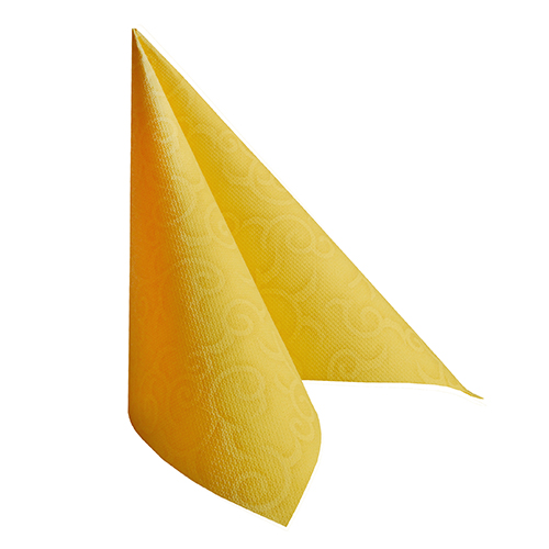 5 x 50 Servietten "ROYAL Collection" 1/4-Falz 40 cm x 40 cm gelb "Casali"
