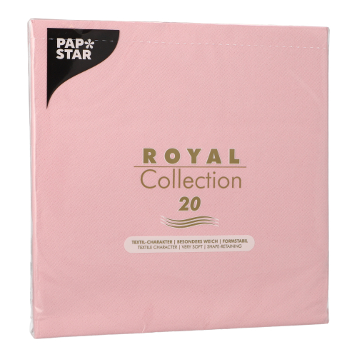 8 x 20 Servietten "ROYAL Collection" 1/4-Falz 40 cm x 40 cm hellrosa