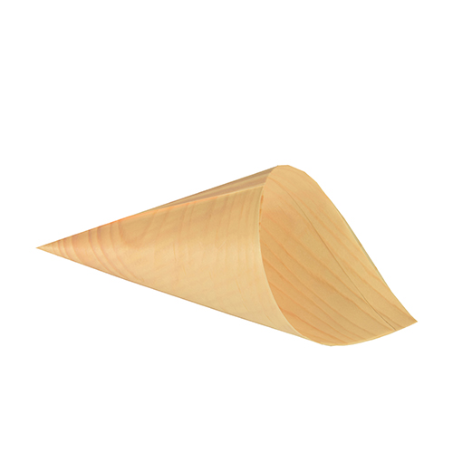 10 x 50 Fingerfood - Spitztüten, Holz "pure" Ø 8 cm · 15,5 cm
