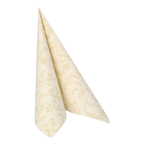 5 x 50 Servietten "ROYAL Collection" 1/4-Falz 40 cm x 40 cm champagner "Damascato"