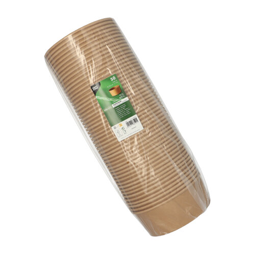 6 x 50 Salatschalen, Pappe rund 1300 ml Ø 18,4 cm · 7 cm braun