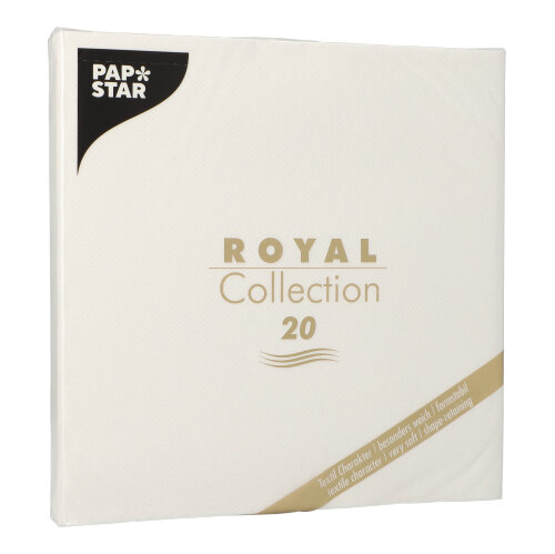 8 x 20 Servietten "ROYAL Collection" 1/4-Falz 40 cm x 40 cm weiss