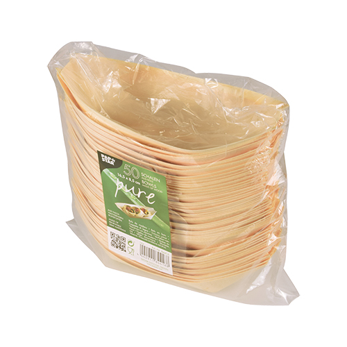10 x 50 Fingerfood - Schalen, Holz "pure" 16,5 cm x 8,5 cm "Schiffchen"