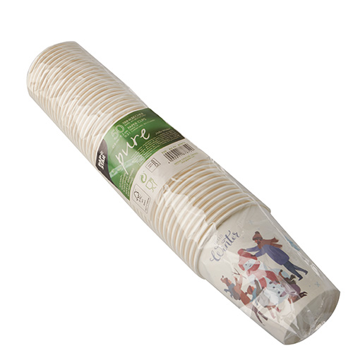 20 x 50 Kaffeebecher to Go, Pappe 0,2 l Ø 8 cm · 9,2 cm "Hello Winter"