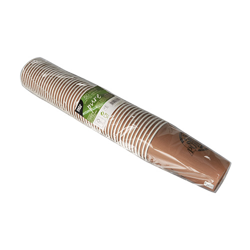 20 x 50 Kaffeebecher to Go, Pappe 0,4 l Ø 9 cm · 13,9 cm braun "Pure Joy"
