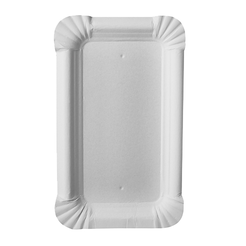 8 x 250 Pappteller "pure" eckig 9 cm x 15 cm weiss