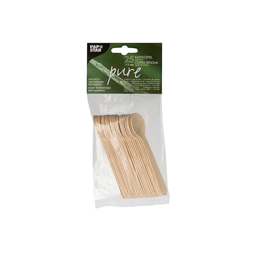 16 x 25 Kaffeelöffel, Holz "pure" 11 cm