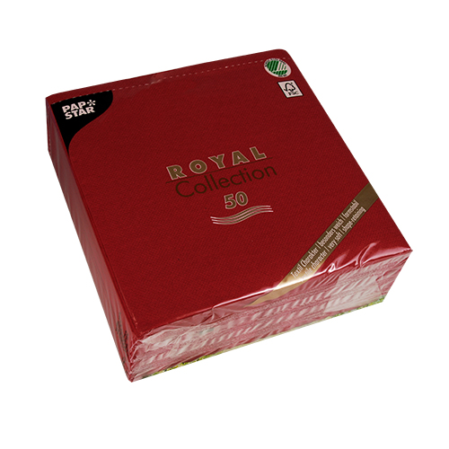5 x 50 Servietten "ROYAL Collection" 1/4-Falz 40 cm x 40 cm bordeaux