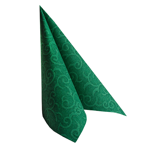 5 x 50 Servietten "ROYAL Collection" 1/4-Falz 40 cm x 40 cm dunkelgrün "Casali"