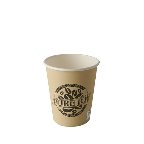20 x 50 Kaffeebecher to Go, Pappe 0,2 l Ø 8 cm · 9,2 cm creme "Pure Joy"
