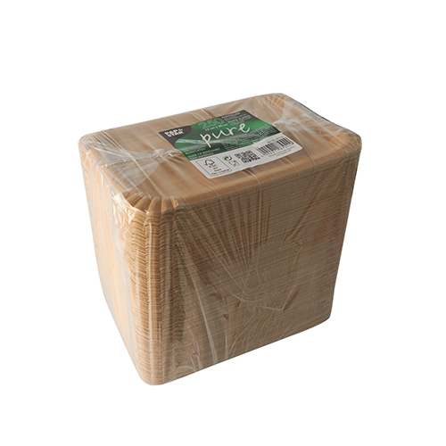 4 x 250 Pappteller "pure" eckig 13 cm x 20 cm braun