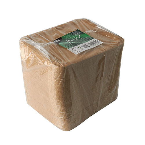 2 x 250 Pappteller "pure" eckig 16,5 cm x 20 cm braun