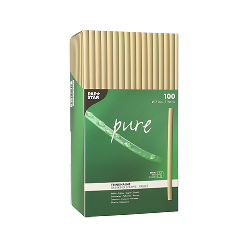 10 x 100 Trinkhalme Schilf "pure" Ø 7 mm · 20 cm