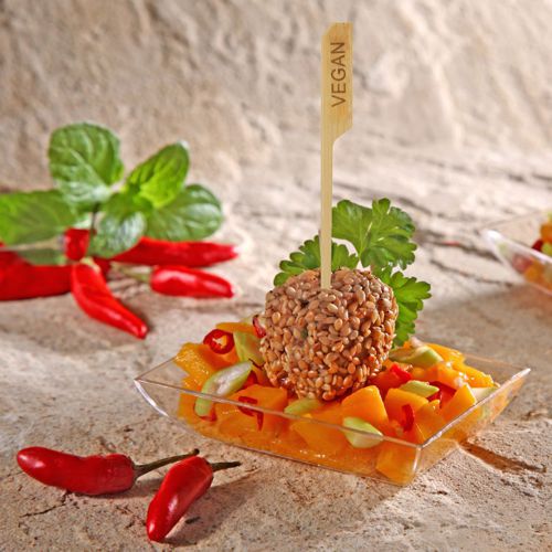 6 x 250 Fingerfood - Spieße 12 cm "VEGAN"