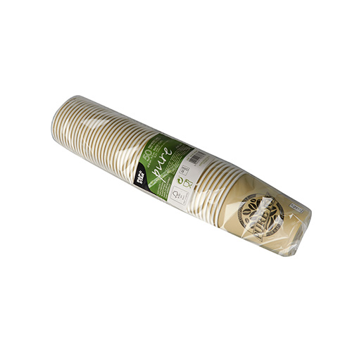 20 x 50 Kaffeebecher to Go, Pappe 0,2 l Ø 8 cm · 9,2 cm creme "Pure Joy"