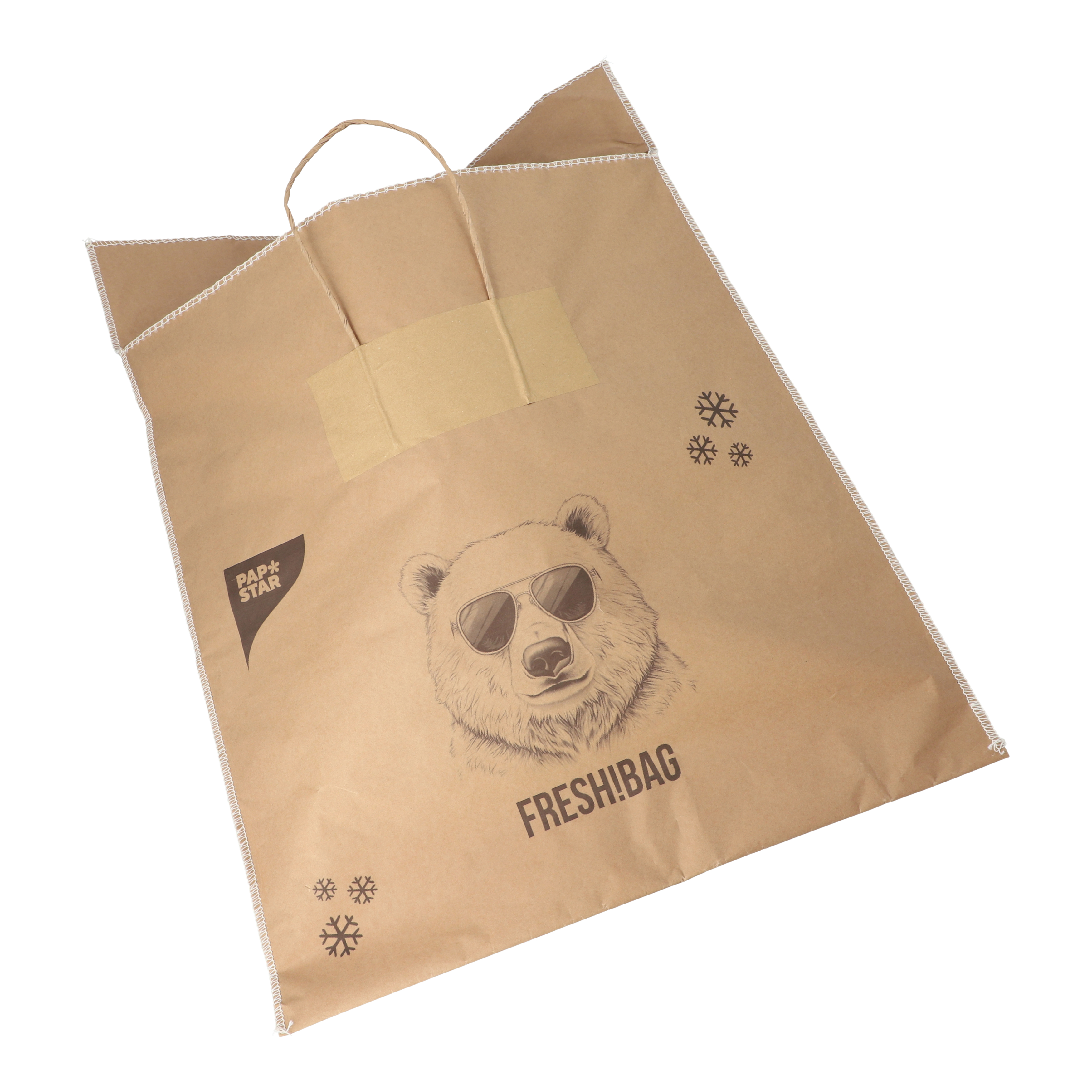 40 x Tiefkühltragetaschen Kraftpapier 52 cm x 50 cm braun Größe: L