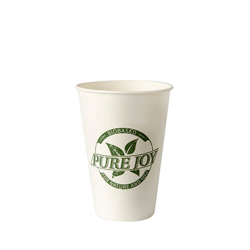 20 x 50 Kaffeebecher to Go, Pappe 0,2 l Ø 7,3 cm · 9,9 cm weiss "Pure Joy"