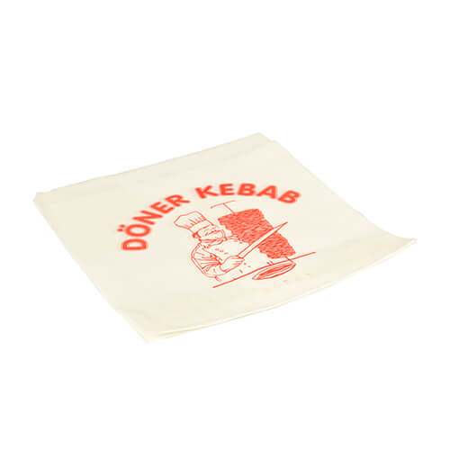 1 x 1000 Döner-Kebab-Tüten, Pergament-Ersatz 16 cm x 16 cm weiss fettdicht