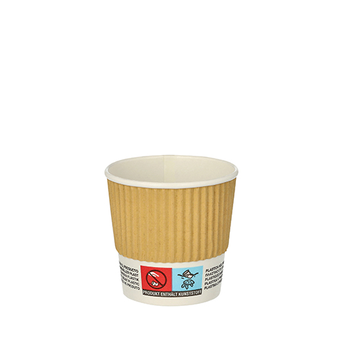 20 x 25 Kaffeebecher to Go, Pappe 0,1 l Ø 6 cm · 6 cm Ripple Wall