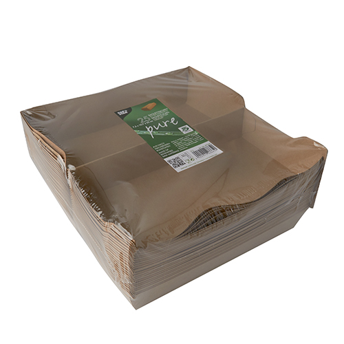 7 x 25 Baguetteboxen, Pappe "pure" 7,5 cm x 10,7 cm x 22 cm braun "100% Fair" groß