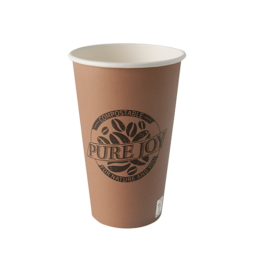20 x 50 Kaffeebecher to Go, Pappe 0,4 l Ø 9 cm · 13,9 cm braun "Pure Joy"