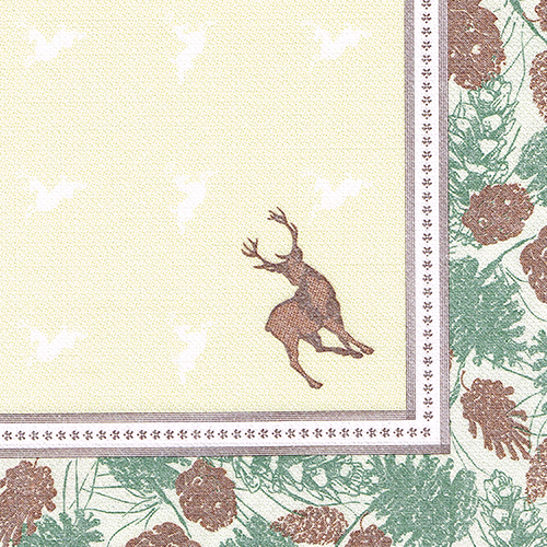 5 x 50 Servietten "ROYAL Collection" 1/4-Falz 40 cm x 40 cm "Majestic Deer"