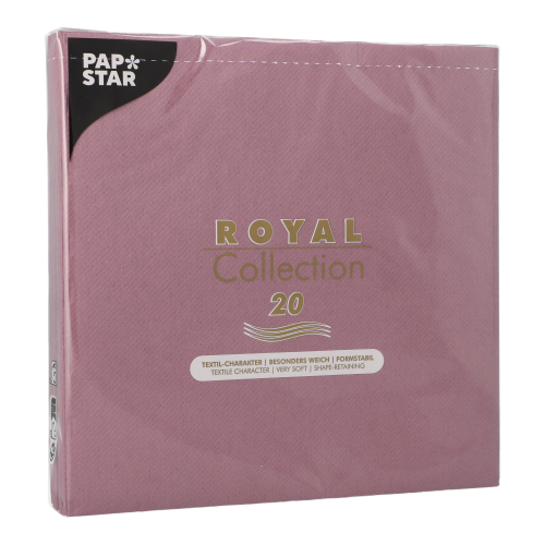 8 x 20 Servietten "ROYAL Collection" 1/4-Falz 40 cm x 40 cm plum
