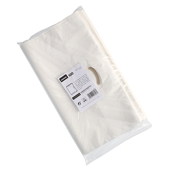 2 x 100 Griffloch-Tragetaschen, HDPE 50 cm x 45 cm x 8 cm weiss