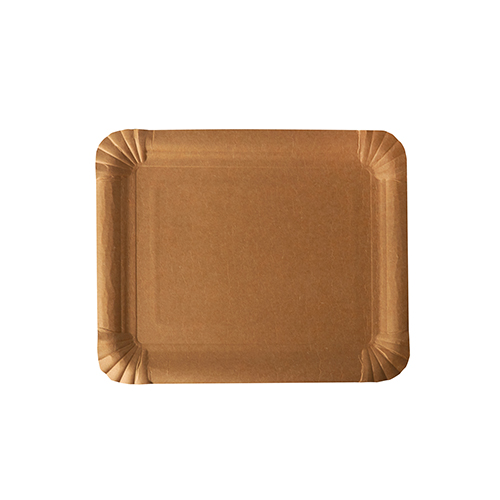 2 x 250 Pappteller "pure" eckig 16,5 cm x 20 cm braun