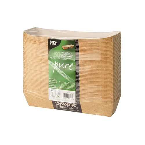 14 x 50 Snackschalen, Pappe "pure" 3,5 cm x 3,3 cm x 18,5 cm "Good Food"