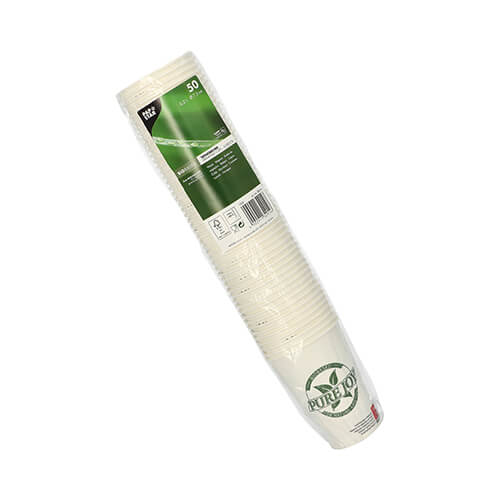 20 x 50 Kaffeebecher to Go, Pappe 0,2 l Ø 7,3 cm · 9,9 cm weiss "Pure Joy"